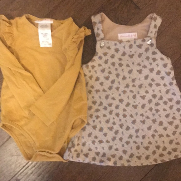 Bonnie Baby Yellow Top and Leopard Dress - Picture 2 of 2